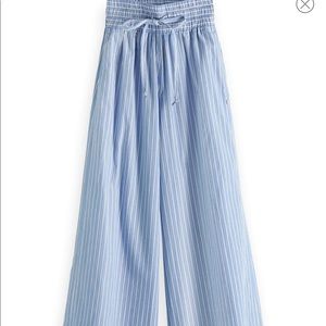 NWT Scotch & Soda XL Striped blue white lightweight  resort style wide leg pants